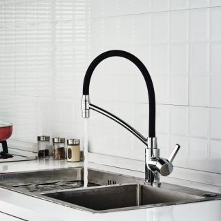 Смеситель для кухни Haiba HB73643-7 хром/чёрный